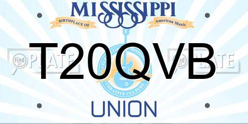 T20QVB Mississippi License Plate