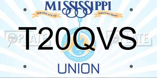 T20QVS Mississippi License Plate
