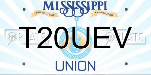 T20UEV Mississippi License Plate