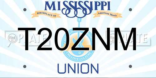 T20ZNM Mississippi License Plate