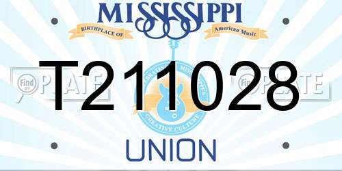 T211028 Mississippi License Plate