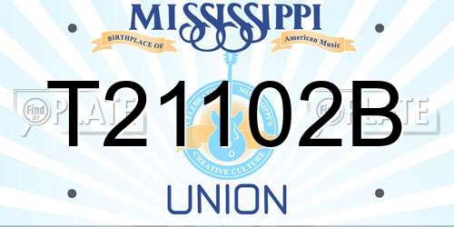 T21102B Mississippi License Plate