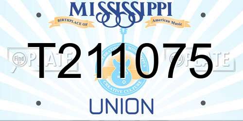 T211075 Mississippi License Plate