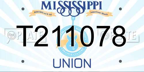 T211078 Mississippi License Plate