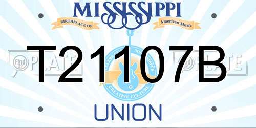 T21107B Mississippi License Plate