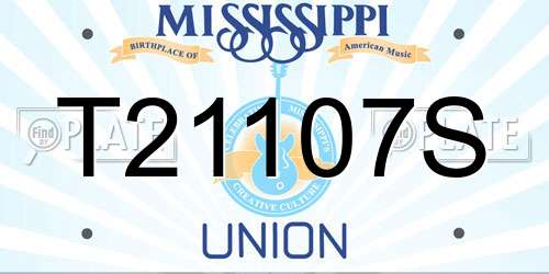 T21107S Mississippi License Plate