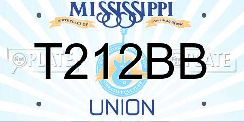 T212BB Mississippi License Plate