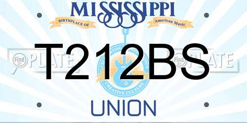 T212BS Mississippi License Plate