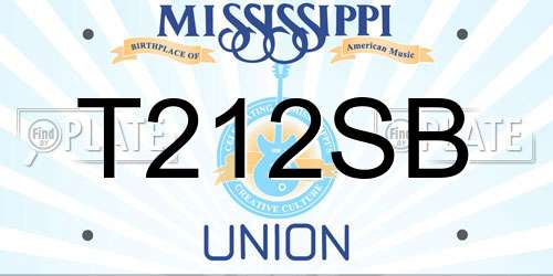 T212SB Mississippi License Plate