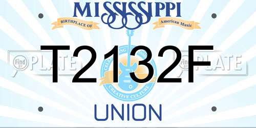 T2132F Mississippi License Plate