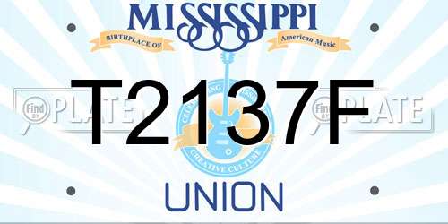 T2137F Mississippi License Plate