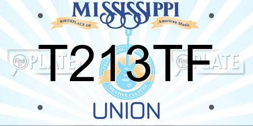 T213TF Mississippi License Plate
