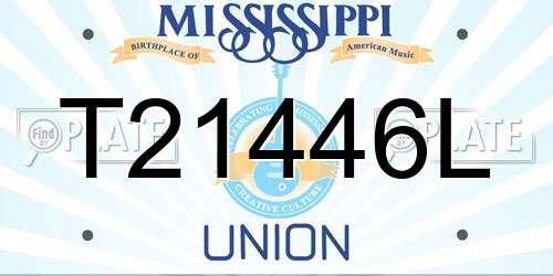 T21446L Mississippi License Plate