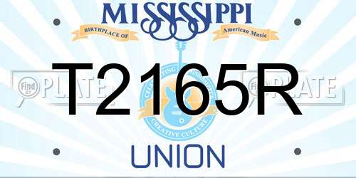 T2165R Mississippi License Plate