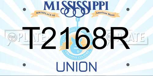 T2168R Mississippi License Plate