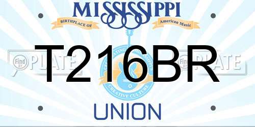 T216BR Mississippi License Plate