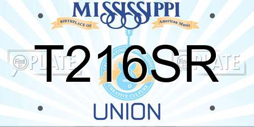 T216SR Mississippi License Plate