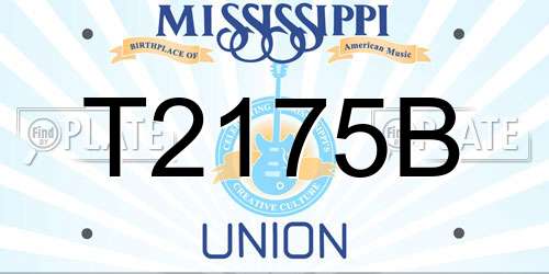 T2175B Mississippi License Plate
