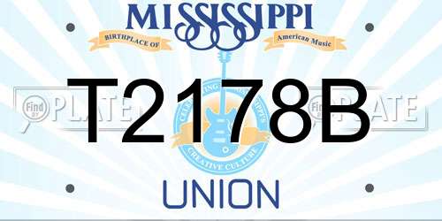 T2178B Mississippi License Plate