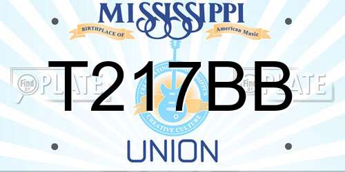 T217BB Mississippi License Plate