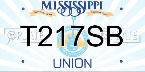 T217SB Mississippi License Plate