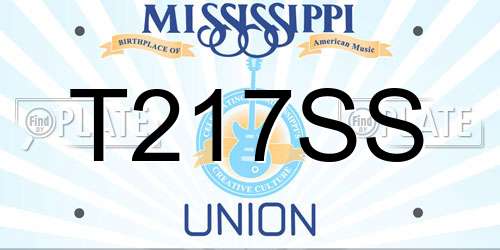 T217SS Mississippi License Plate