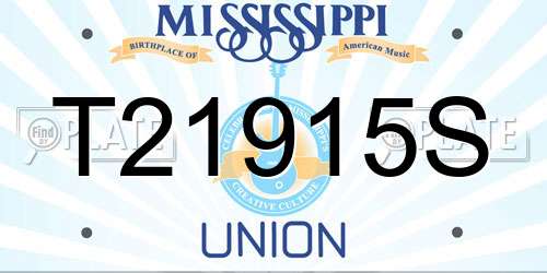 T21915S Mississippi License Plate