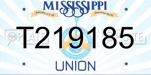 T219185 Mississippi License Plate
