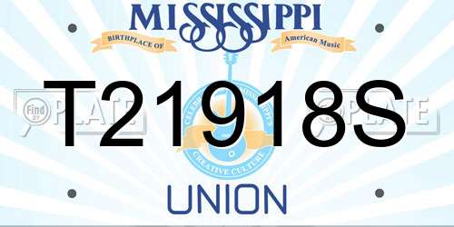 T21918S Mississippi License Plate