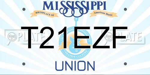 T21EZF Mississippi License Plate