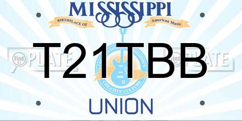 T21TBB Mississippi License Plate