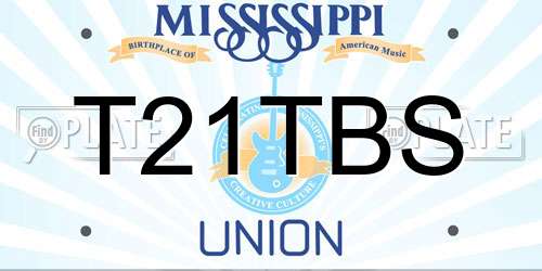 T21TBS Mississippi License Plate
