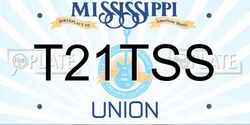 T21TSS Mississippi License Plate