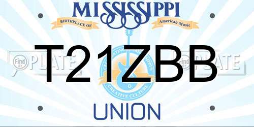 T21ZBB Mississippi License Plate