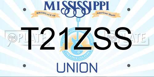 T21ZSS Mississippi License Plate