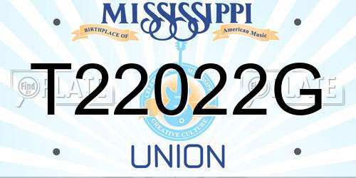 T22022G Mississippi License Plate