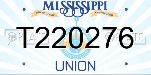 T220276 Mississippi License Plate