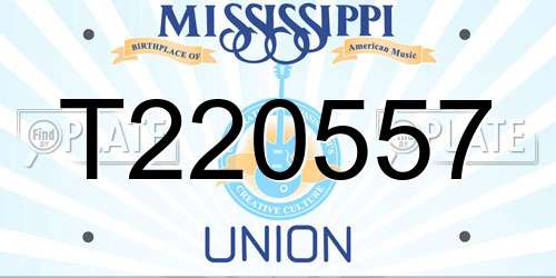 T220557 Mississippi License Plate