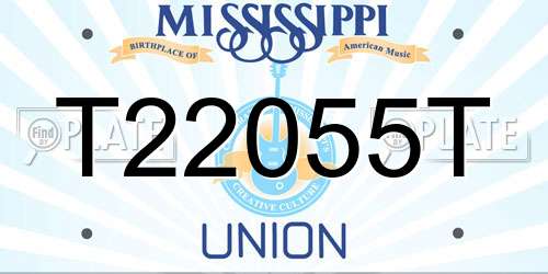 T22055T Mississippi License Plate