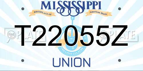 T22055Z Mississippi License Plate