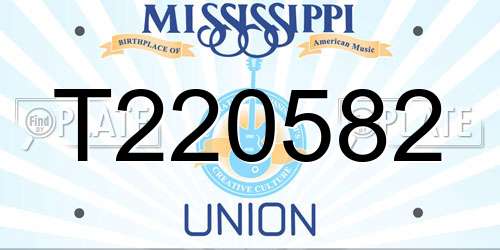 T220582 Mississippi License Plate