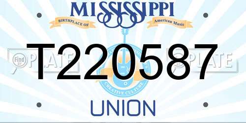 T220587 Mississippi License Plate