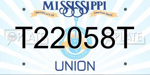 T22058T Mississippi License Plate