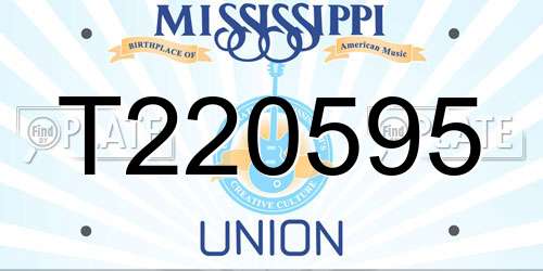 T220595 Mississippi License Plate
