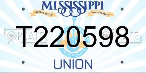 T220598 Mississippi License Plate