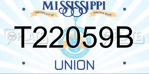 T22059B Mississippi License Plate