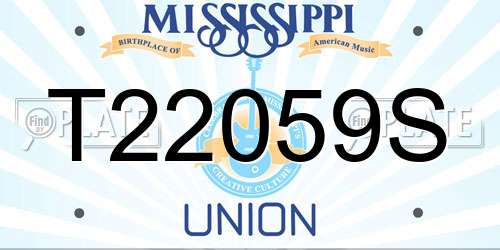 T22059S Mississippi License Plate