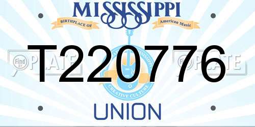 T220776 Mississippi License Plate