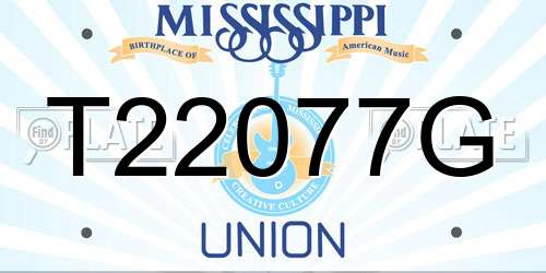 T22077G Mississippi License Plate