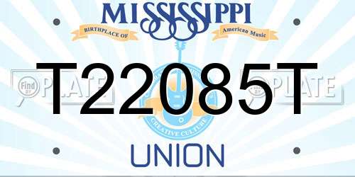 T22085T Mississippi License Plate